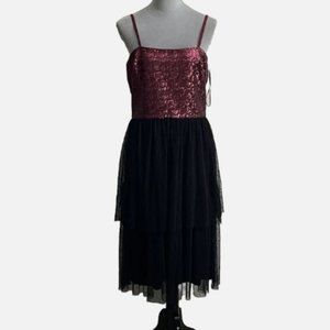 Dress the Population Sequin Tiered Dress Size: L